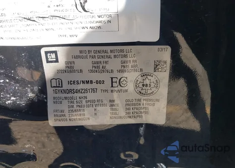 2017 Cadillac Xt5 Luxury from USA, damaged, VIN 1GYKNDRS4HZ261767